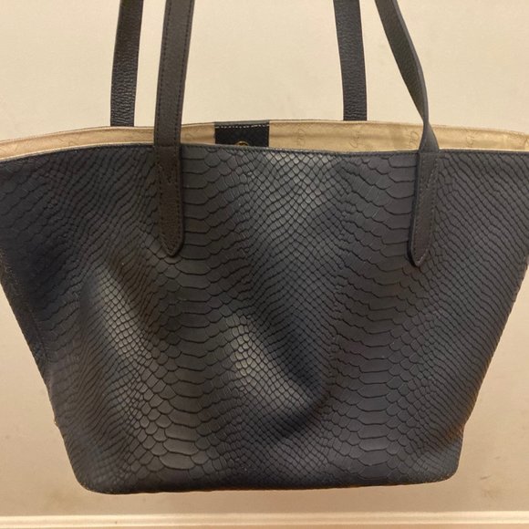 Gigi New York Navy Python Teddie Tote - Picture 4 of 6